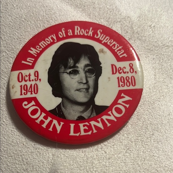 Other - Red John Lennon Memorial Button 3”